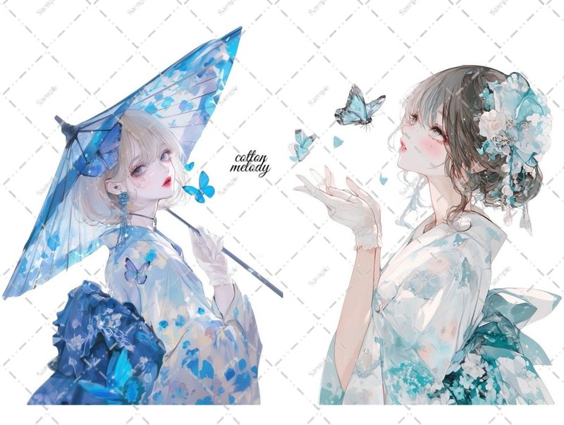original sticker no.6828 人物贴纸 原创贴纸 人物贴纸 女孩贴纸 原创人物贴纸 - 贴纸 - 纸 