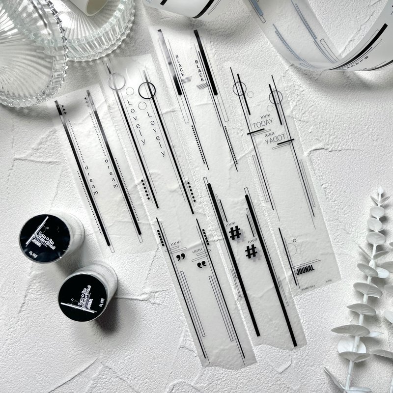 直条图案 ver.3 纸胶带 - 贴纸 - 其他材质 黑色