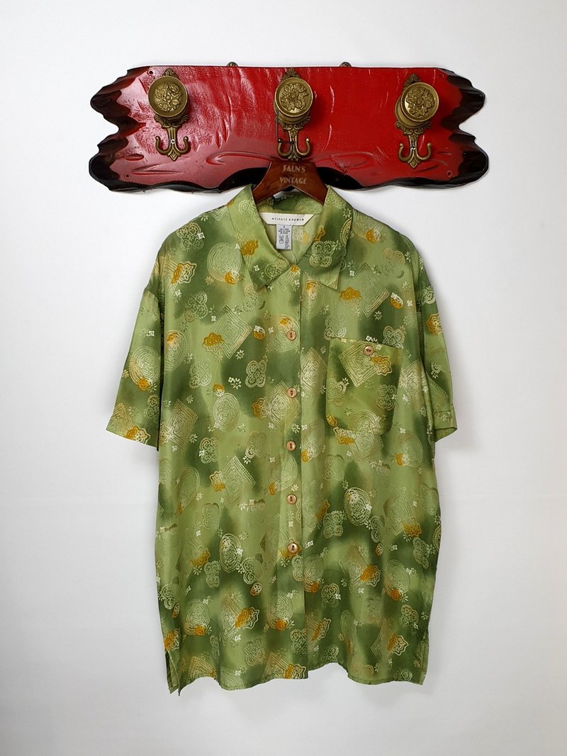 小龟葛葛-日式图腾蚕丝古着衬衫 - 男装衬衫 - 丝．绢 