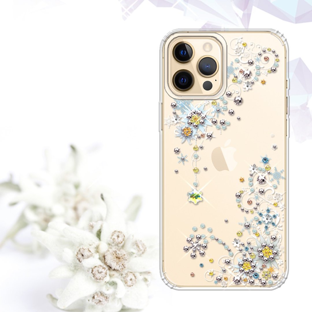 iPhone 12全系列 水晶彩钻防震双料手机壳-雪绒花 - 手机壳/手机套 - 其他材质 多色