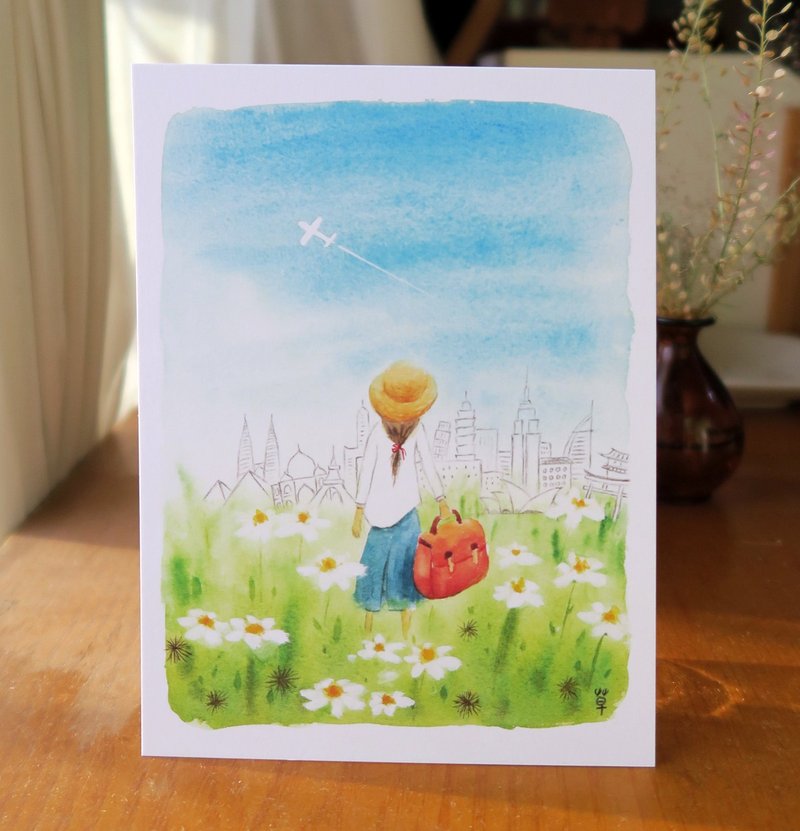 梦想，出发 明信片 - 卡片/明信片 - 纸 蓝色