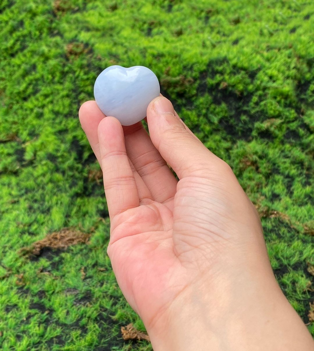 能量摆饰-天然可爱小清新天青石爱心 疗愈 治愈 快速出货 - 摆饰 - 水晶 蓝色