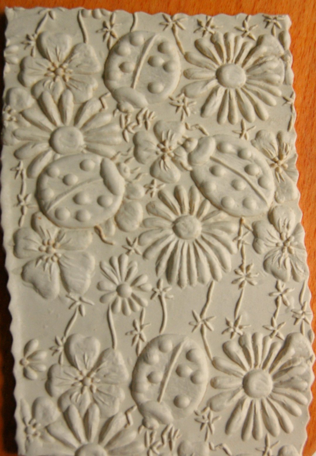 Rolling pin for cookies ,stamp for cookies ,rolling pin with a pattern of flower - 厨房家电 - 木头 咖啡色