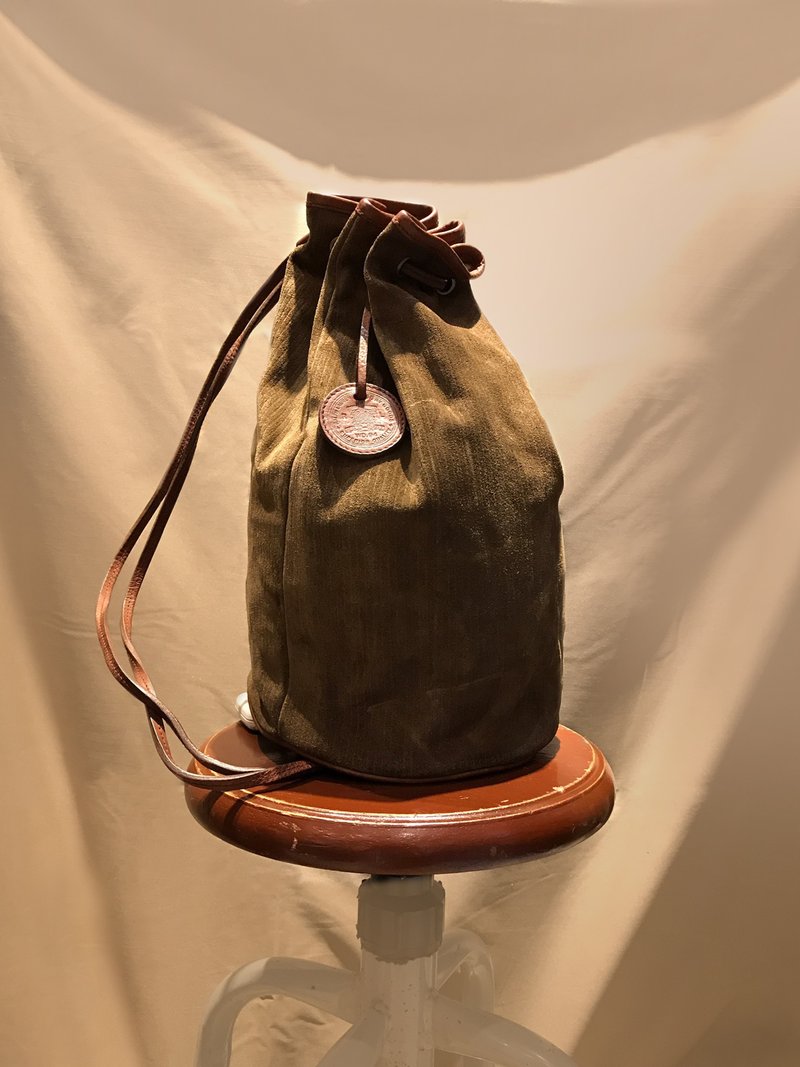 Polo Ralph Lauren VINTAGE 麂皮单肩包 水桶包 RRL 水手包 - 侧背包/斜挎包 - 真皮 咖啡色