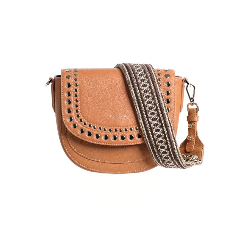 百变换盖真皮马鞍包 - 文艺复兴 - 侧背包/斜挎包 - 真皮 橘色