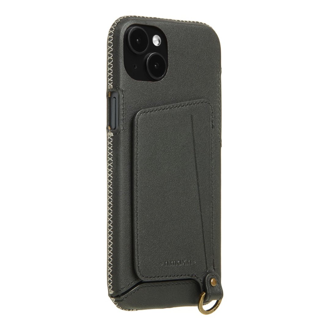 iPhone14 Plus 经典系列/附皮革手腕带/全包覆站立支架-碳黑 - 手机壳/手机套 - 真皮 