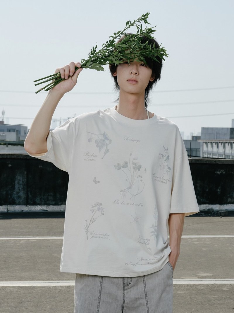 仲夏夜之梦 植物数码印花短袖T恤 - 男装上衣/T 恤 - 其他材质 多色