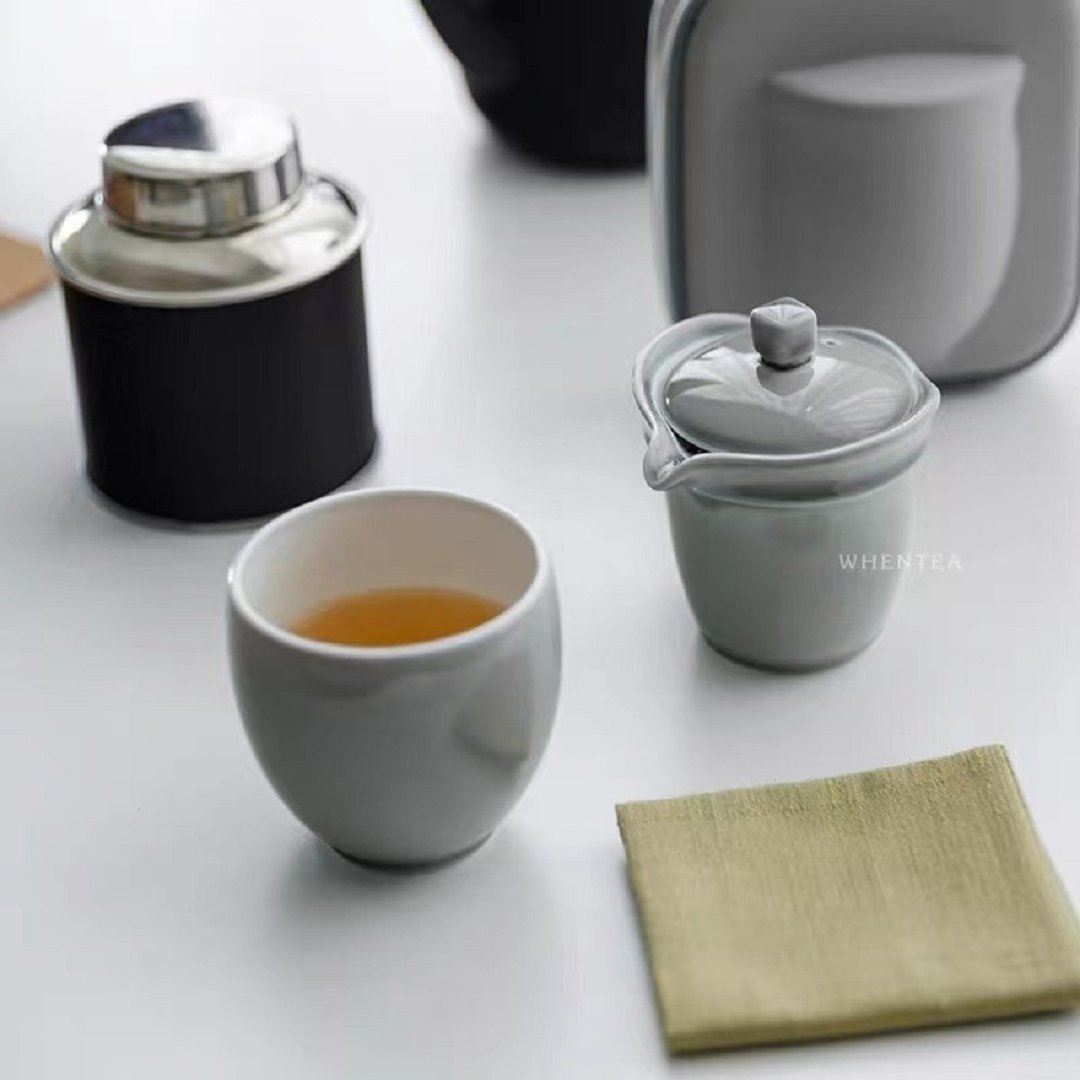 闻说|日式烟灰清寂一壶一杯快客杯 - 茶具/茶杯 - 陶 灰色
