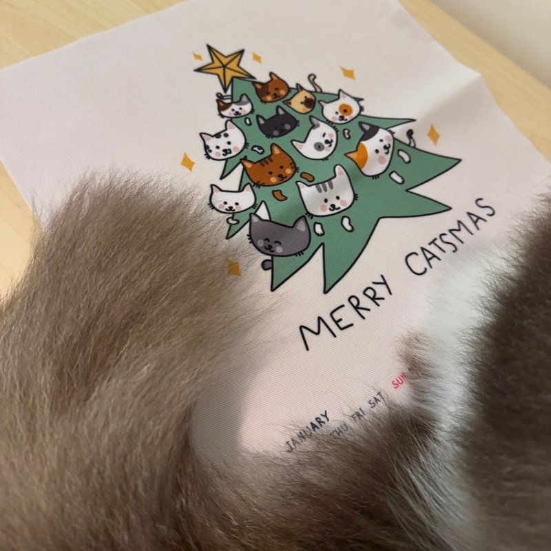 2026年历 挂布 猫 圣诞节 交换礼物 猫咪 扭蛋 圣诞树吊饰 - 年历/台历 - 其他人造纤维 多色