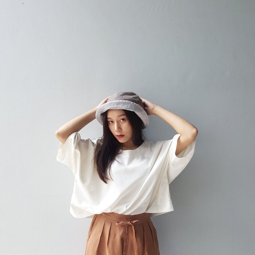 Linen loose top - Off White - 女装上衣 - 棉 白色