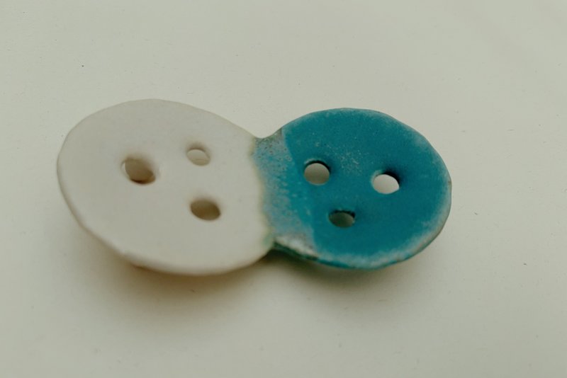 手工皂盘 -甜甜圈 - 白雪绿松石 - 摆饰 - 陶 