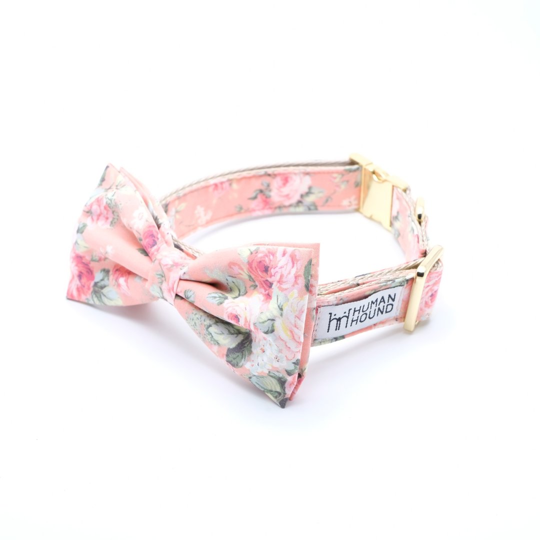 Floral Pink Blossom - 项圈/牵绳 - 棉 粉红色