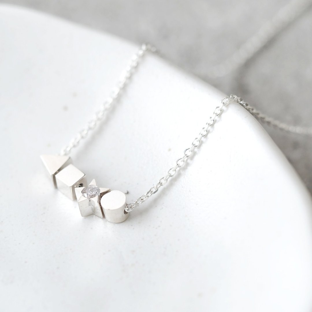 White Assorted Necklace Silver925 - 项链 - 其他金属 白色