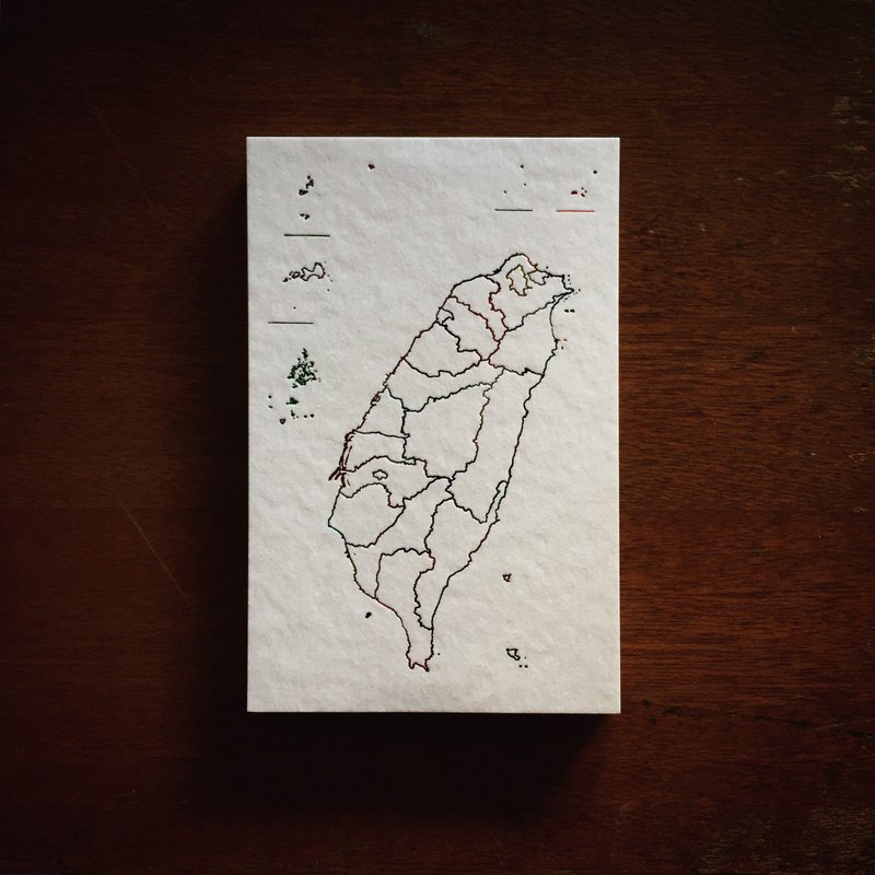 明信片-台湾地图-烫彩虹 - 卡片/明信片 - 纸 多色
