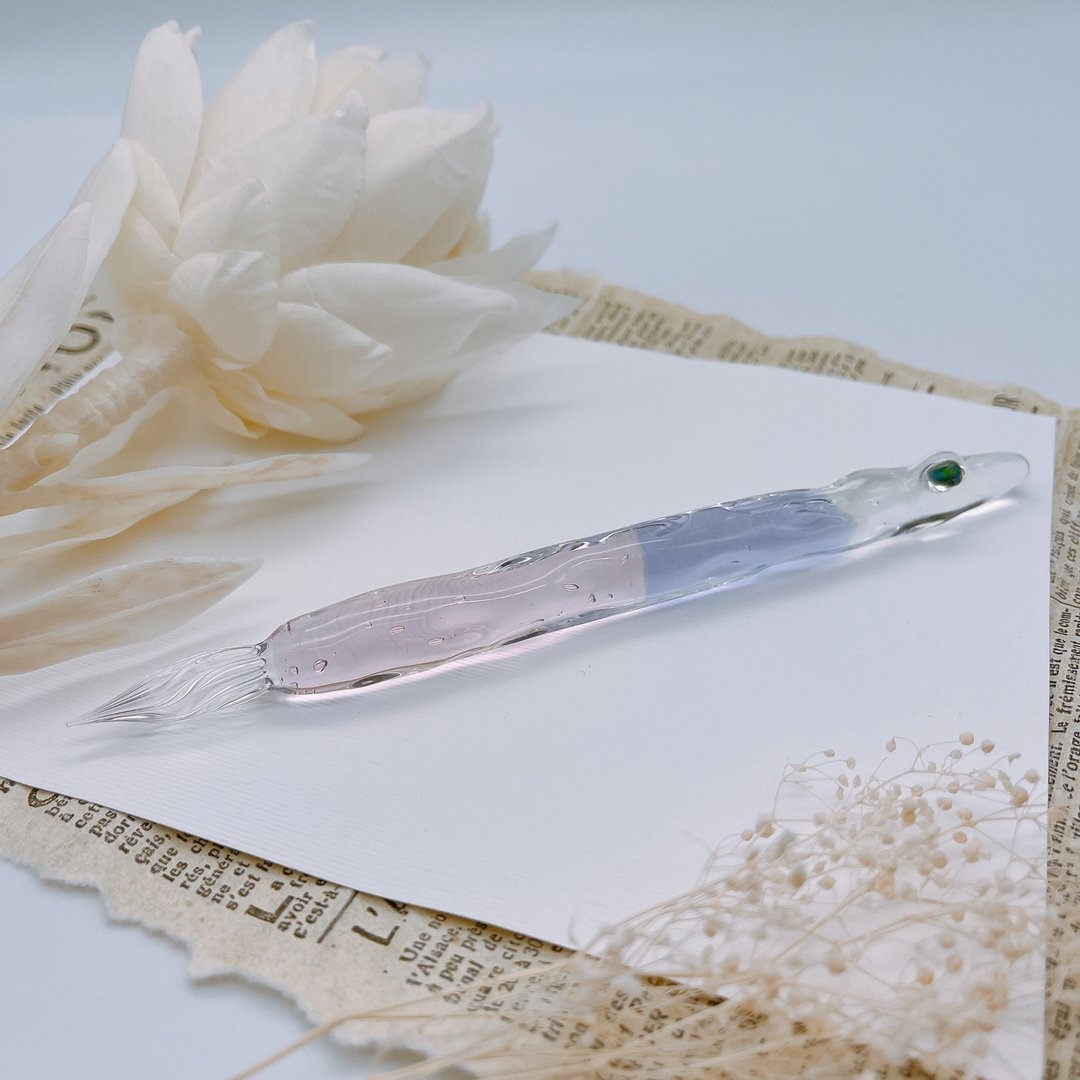 【KA-KU OSAKA ISETAN SHINJUKU 独家原创】NORTHERNLIGHTS 诺森莱特 玻璃沾水笔 Bubble・水 p-01 - 蘸水笔 - 玻璃 粉红色