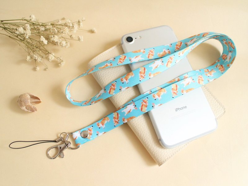 柯基犬 哥基 小狗 挂绳 颈绳 证件带 手机挂绳 胸带 挂带包包挂饰 - 证件套/卡套 - 聚酯纤维 绿色