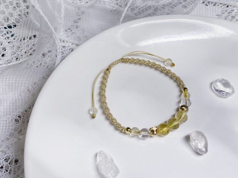 金色稻穗|黄水晶、白水晶、钛晶 - 手链/手环 - 水晶 金色