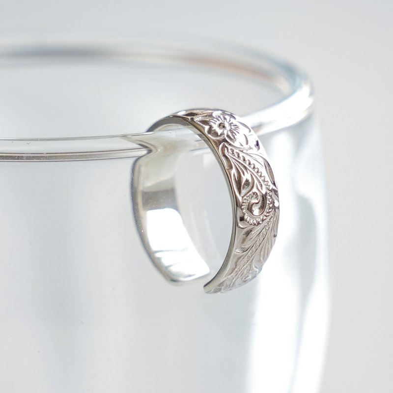 山地叶经典夏威夷耳套 纯银 台湾包邮 - 耳环/耳夹 - 纯银 银色