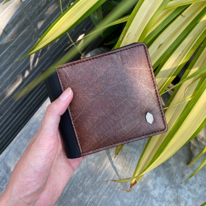 男士钱包 深棕色 (Coin Wallet) - 皮夹/钱包 - 植物．花 咖啡色