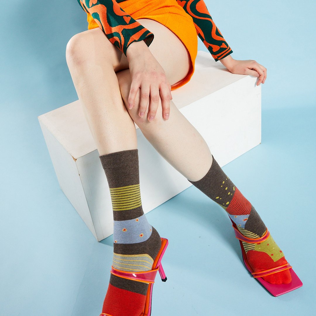 oz_hill / cotton / irregular / socks - 袜子 - 棉．麻 红色