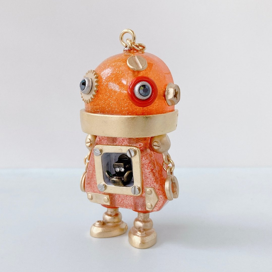Robot Charm Accessories - 钥匙链/钥匙包 - 塑料 橘色