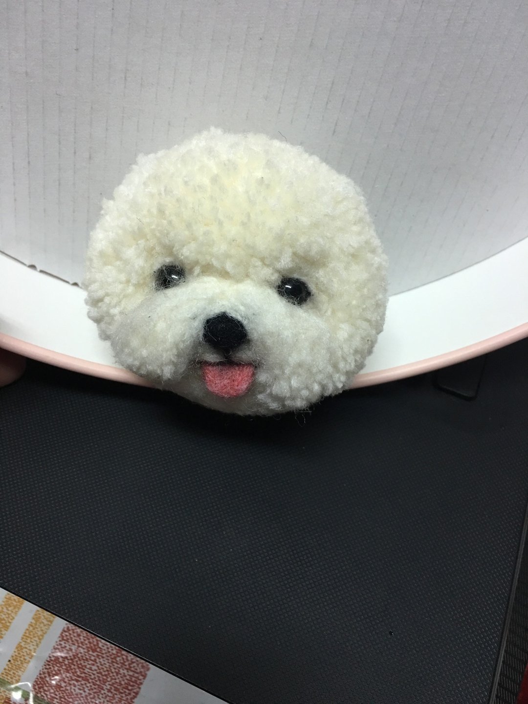 claire专属订单  pompom 比熊犬胸针 - 胸针 - 羊毛 白色