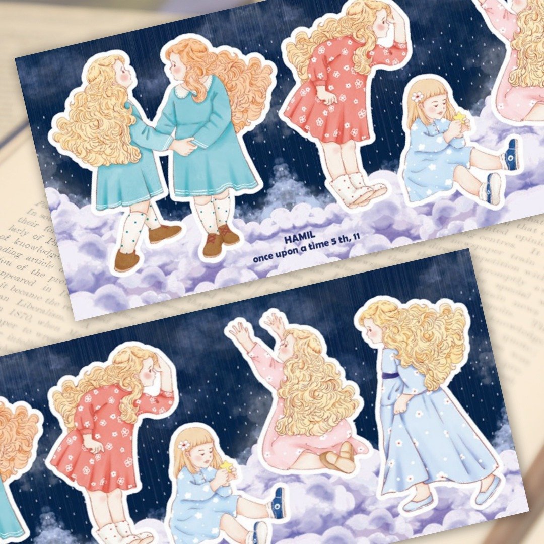 Once upon a time 5 ver11 (hamil) 复古女孩人物贴纸 - 贴纸 - 纸 多色