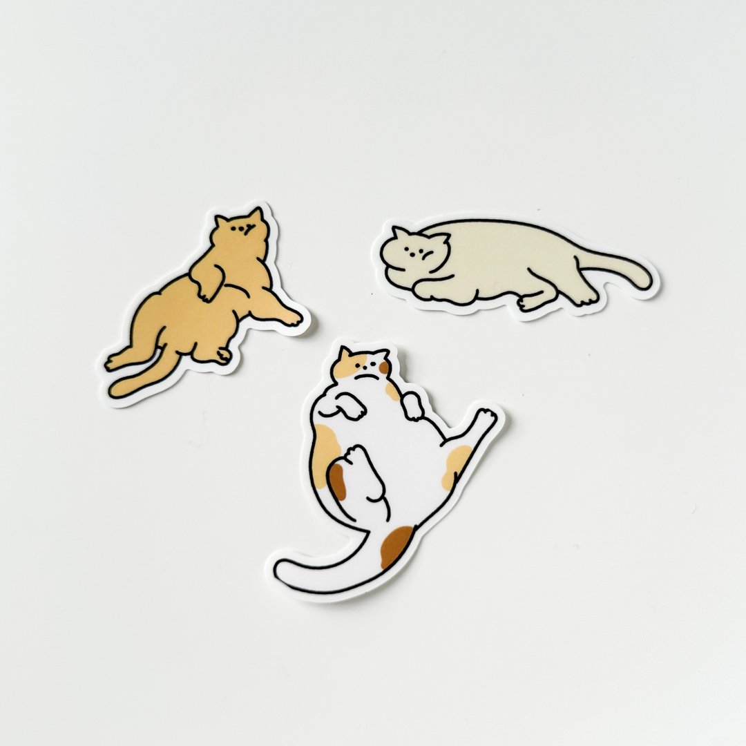 Very Fat Cats  | 雾面透明贴纸 - 贴纸 - 纸 多色