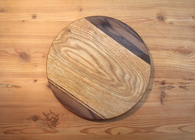 圆形浅盘 - 盘子/餐盘/盘架 - 木头 咖啡色