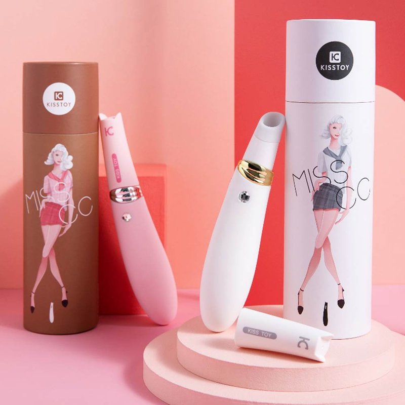 情人节 KISS TOY-MISS CC 猫咪3档吮吸+10段变频硅胶震动棒-粉 - 情趣用品 - 硅胶 多色