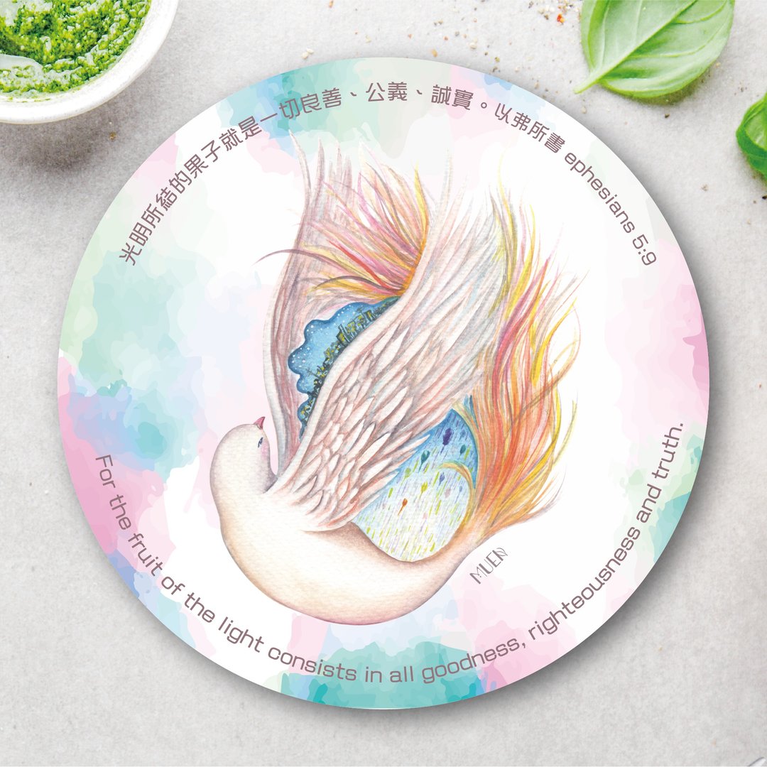 光明果子-圆形吸水杯垫 - 杯垫 - 陶 白色
