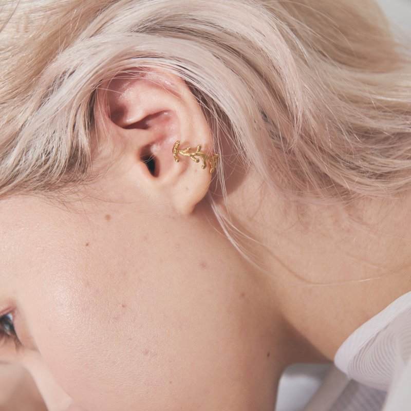 Branch Ear Cuff (Gold) - 耳环/耳夹 - 其他金属 金色
