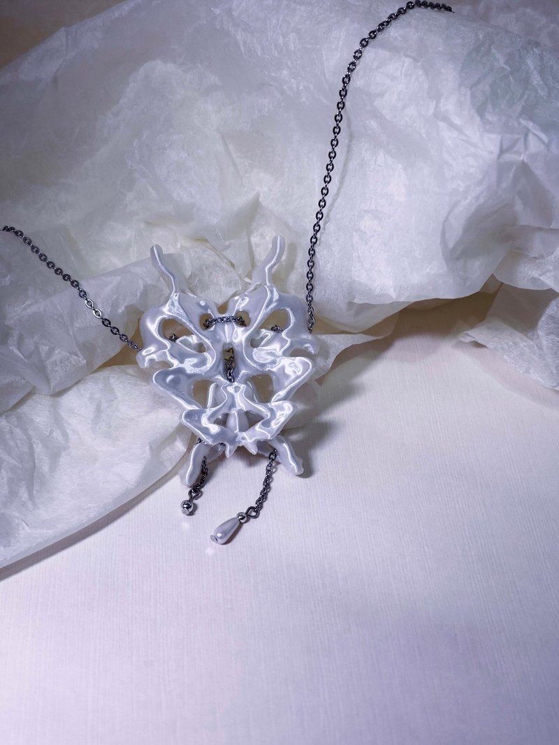 HOSIA3D 蝴蝶项链 3D 打印 原创设计 设计款项链 独特造型设计项链 - 项链 - 其他材质 白色