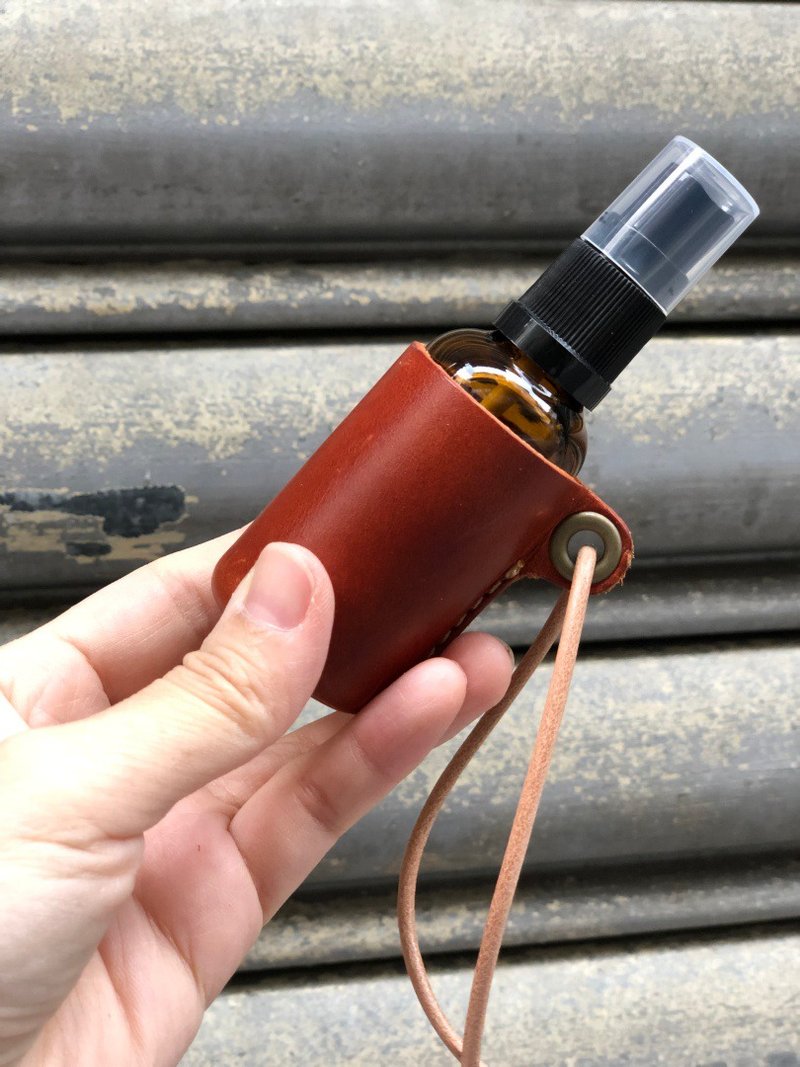 防疫小物 / 酒精瓶皮套  -植鞣皮革制- - 其他 - 真皮 咖啡色