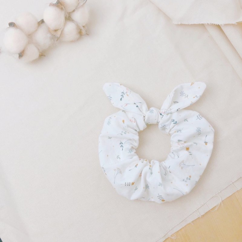 * 绵花堂手作 * 花园兔兔大肠圈 - 发饰 - 棉．麻 