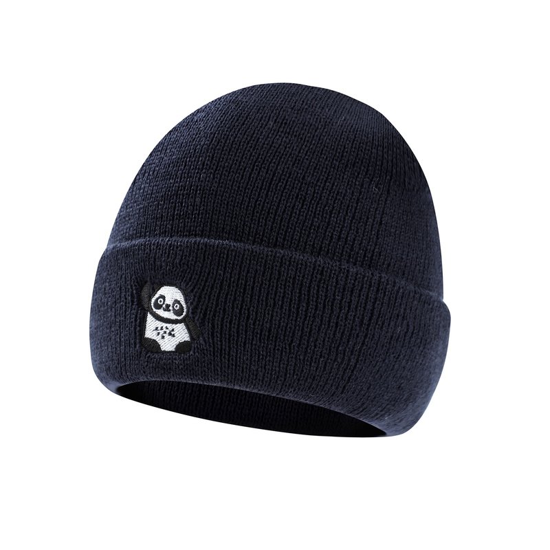 熊猫 Charlotte 冷帽/ 针编帽 (军蓝色) - 帽子 - 压克力 蓝色