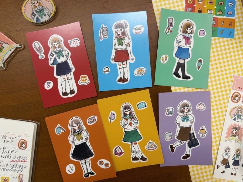 明信片 水手服少女-那些年的女孩们 共6款 - 卡片/明信片 - 纸 