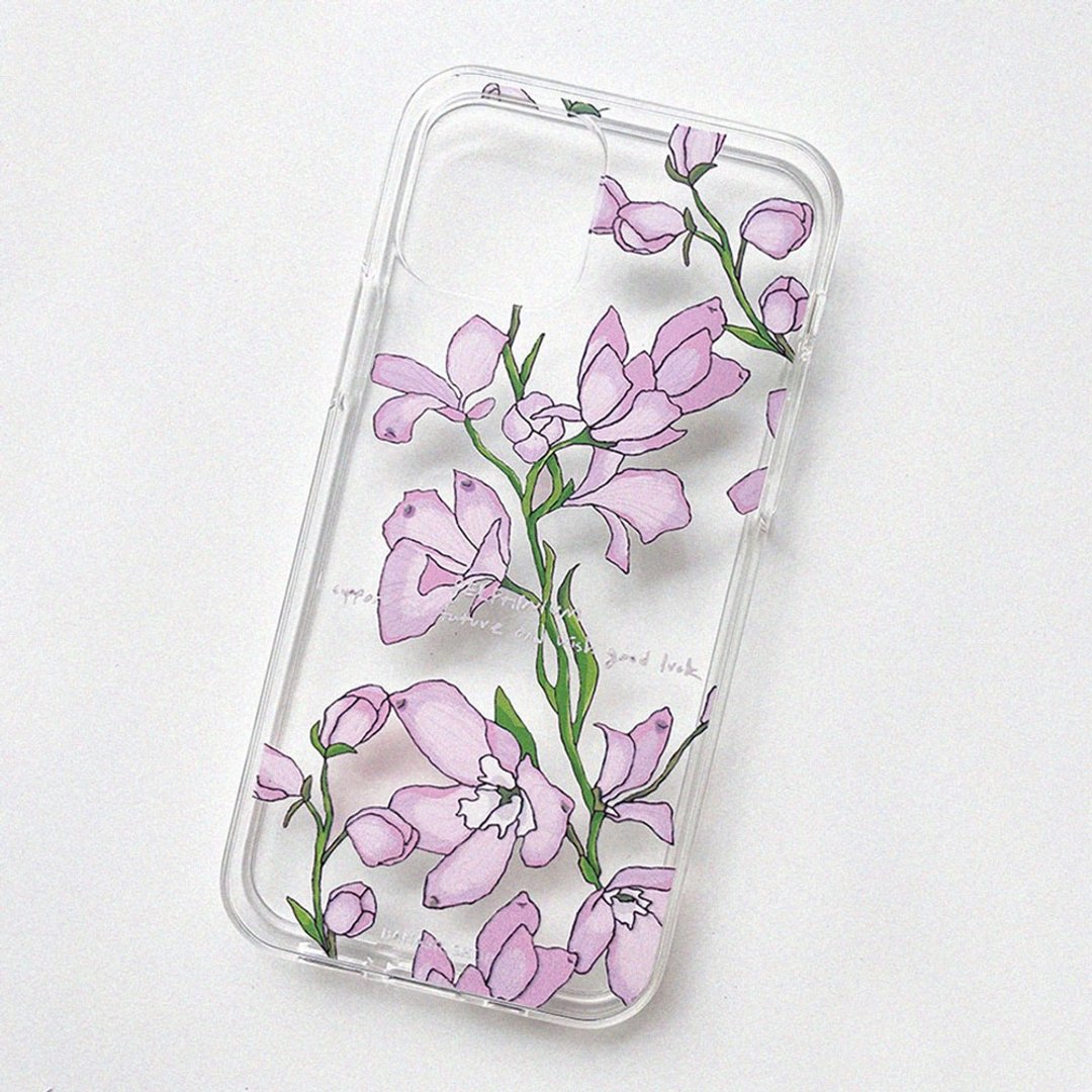Pink Delphinium_果冻硬壳手机壳_MagSafe - 手机壳/手机套 - 其他材质 粉红色