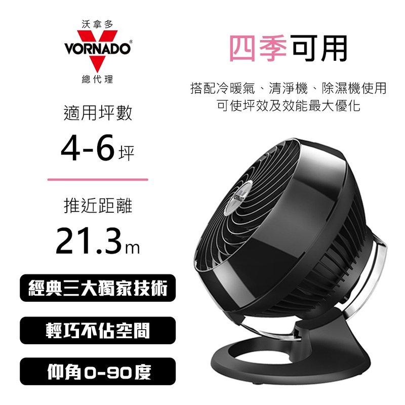 美国VORNADO沃拿多 3-5 坪用 涡流空气循环扇 460B-TW - 其他小家电 - 塑料 黑色