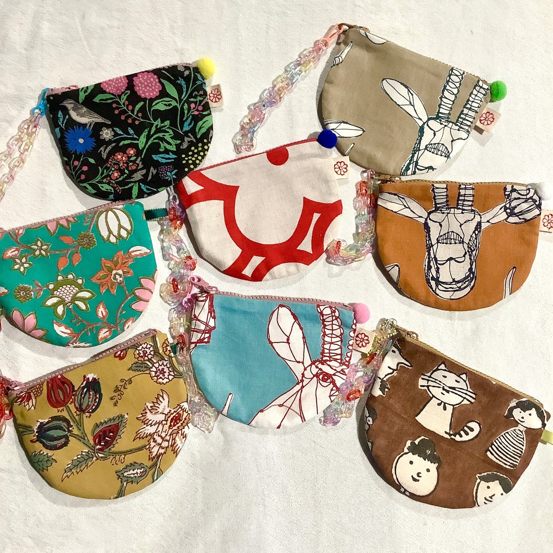 Japanese fabric cute pouch - 零钱包 - 棉．麻 多色