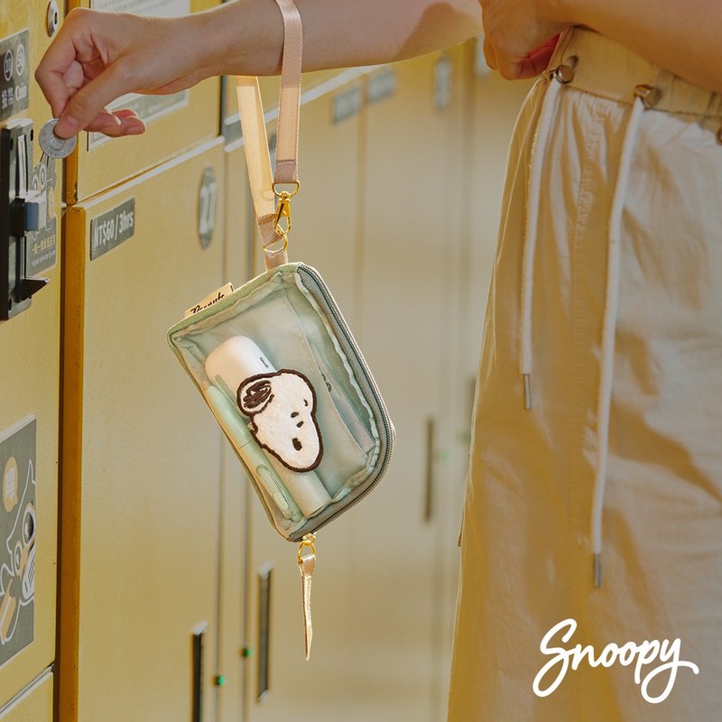 【新品】Snoopy 史努比 品味时光网纱多层收纳手拿包 - 手拿包 - 聚酯纤维 