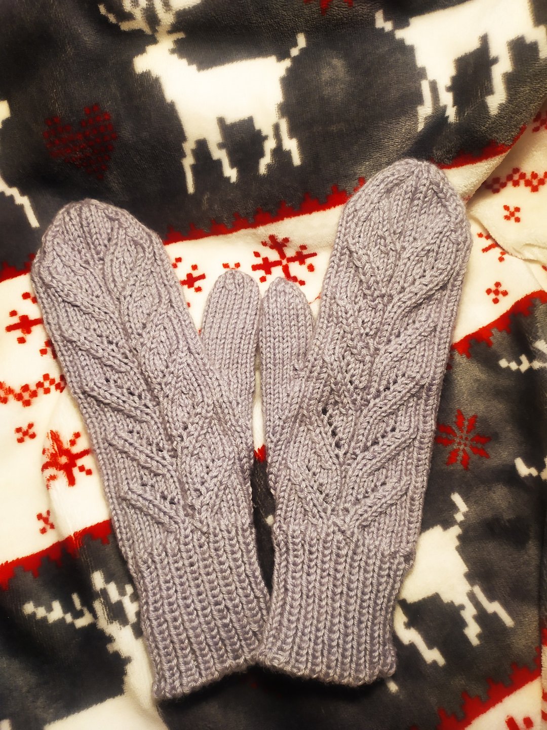 Knitted openwork mittens - 手套 - 羊毛 灰色