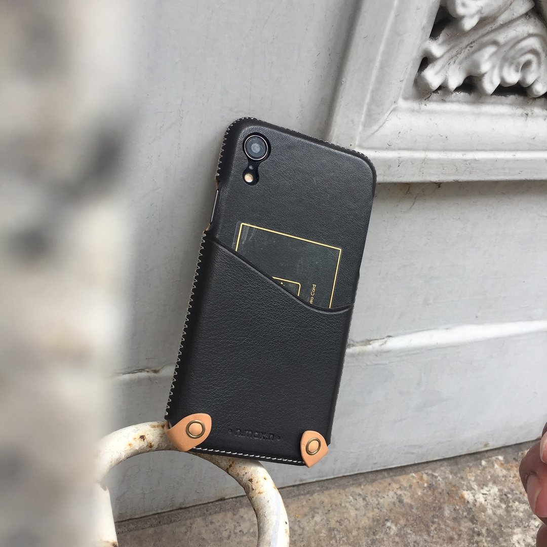 iphoneXR 新极简系列皮革保护套 - 骑士黑 - 手机壳/手机套 - 真皮 