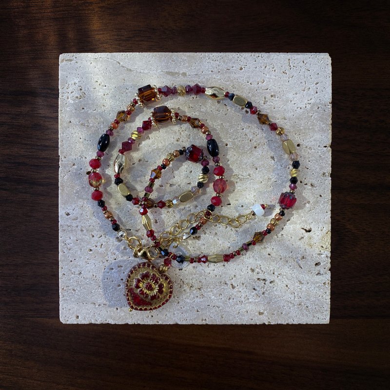 Atelier Pluton实验序号 | PL481 - 项链 - 玻璃 红色