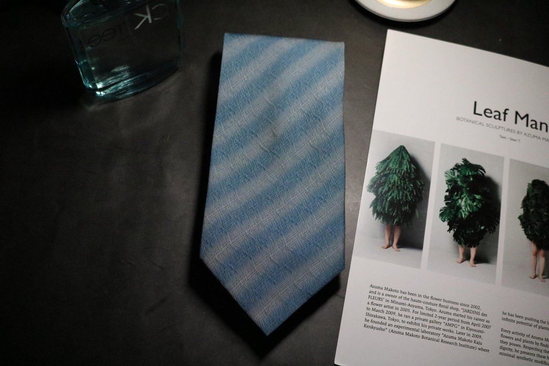 果绿色大条纹商务风领带正装型男necktie - 领带/领带夹 - 丝．绢 绿色