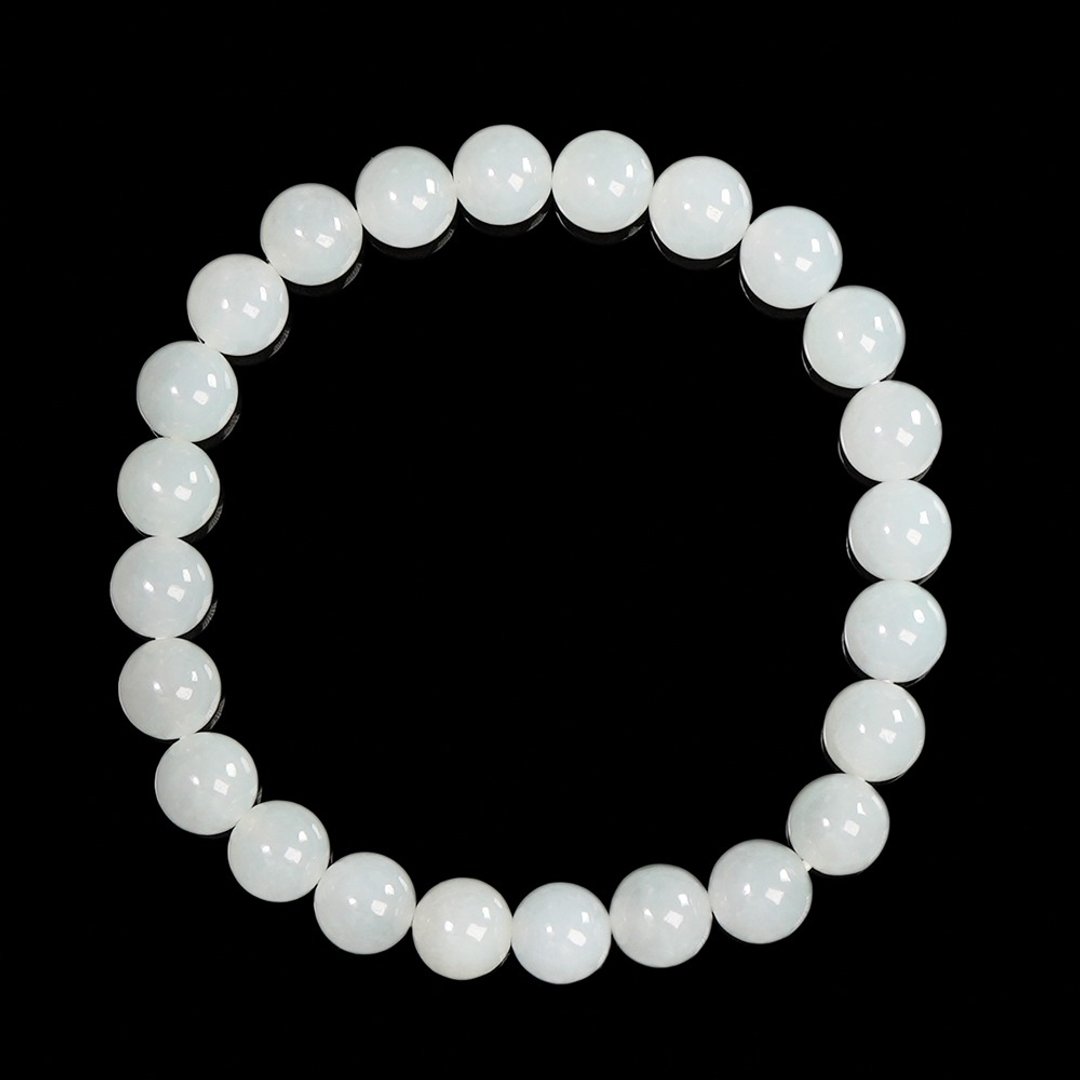 【正佳珠宝】翡翠 高品冰糯种 浅冰紫绿 7mm 天然A货翡翠手珠 - 手链/手环 - 半宝石 多色