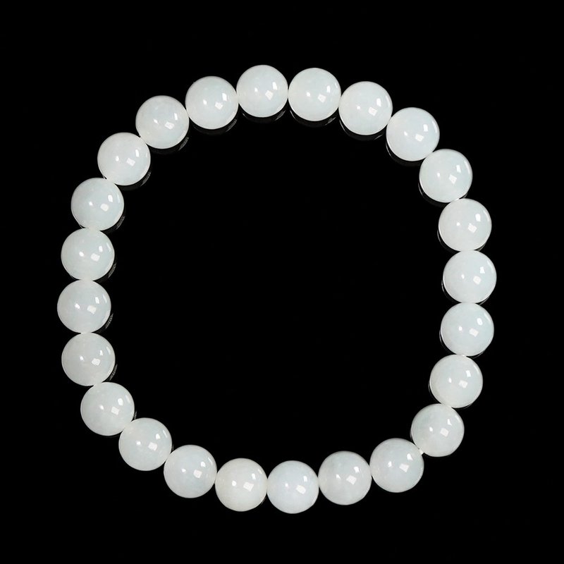 【正佳珠宝】翡翠 高品冰糯种 浅冰紫绿 7mm 天然A货翡翠手珠 - 手链/手环 - 半宝石 多色