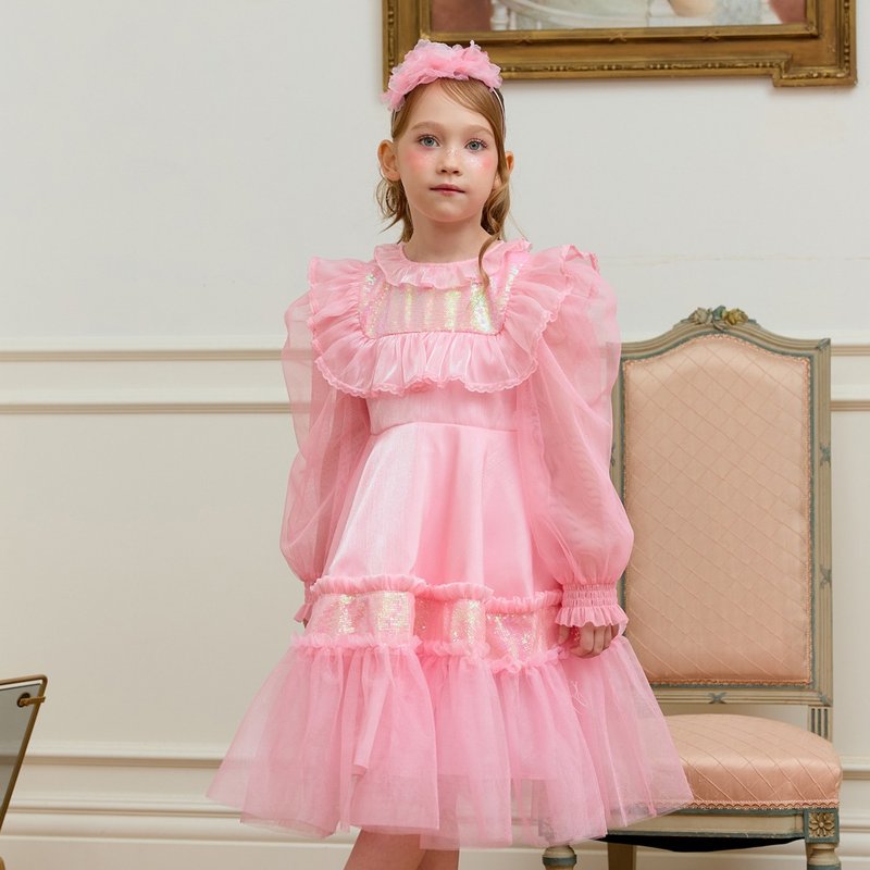 Liri Dress-Blush Tint(Long Sleeved) - 童装礼服/连衣裙 - 其他材质 粉红色