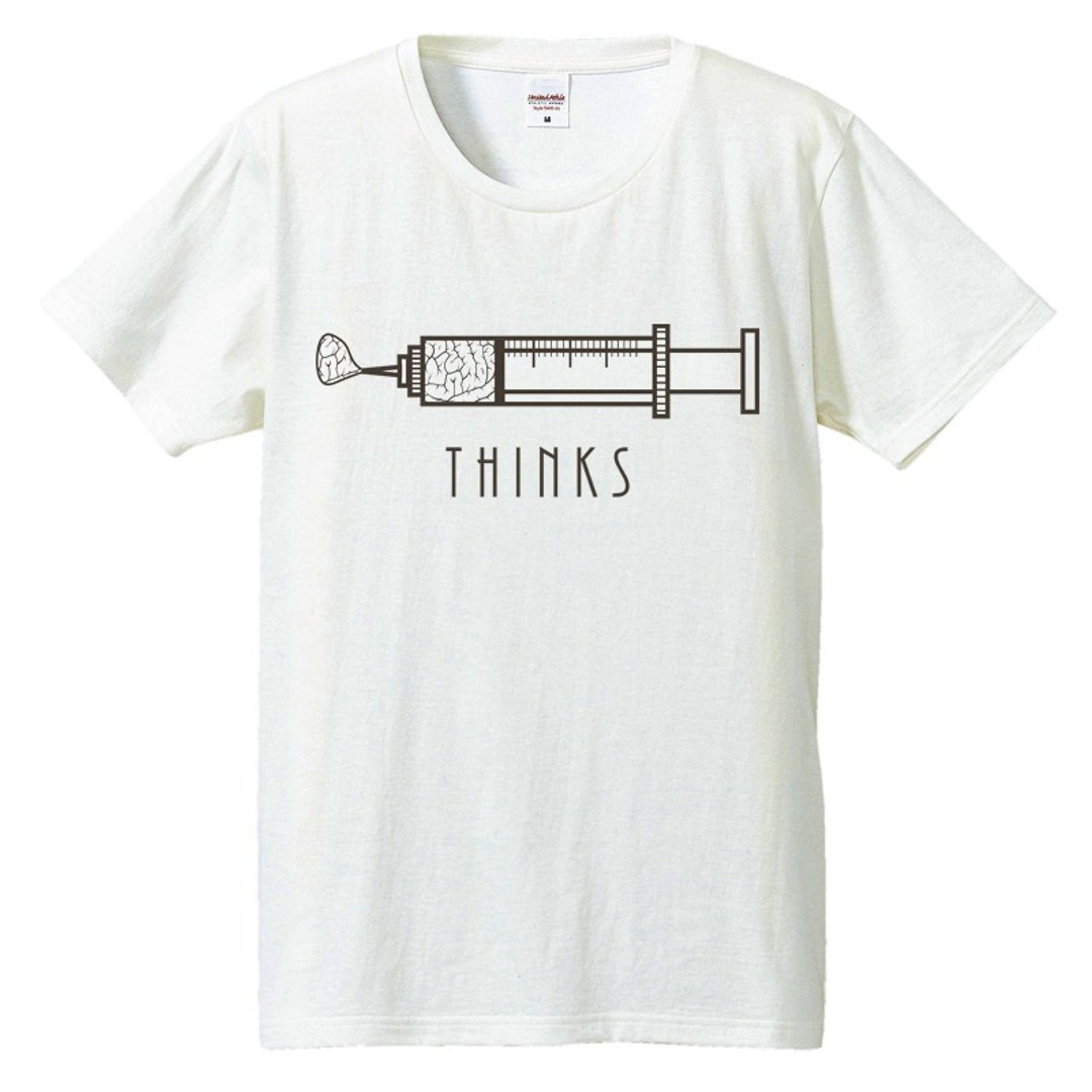 T-shirt / THINKS - 男装上衣/T 恤 - 棉 白色