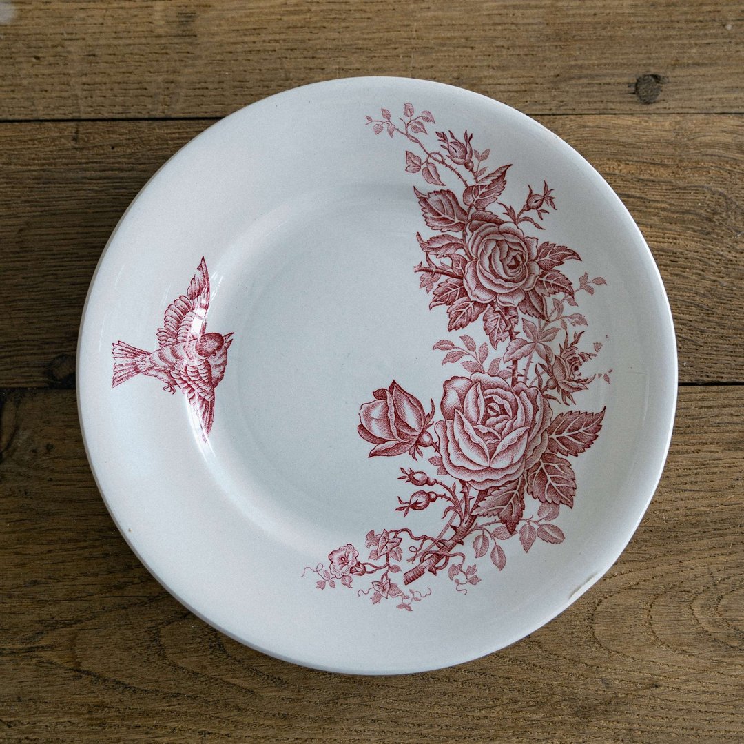 朱红点心盘 直径19.5cm - 盘子/餐盘/盘架 - 陶 